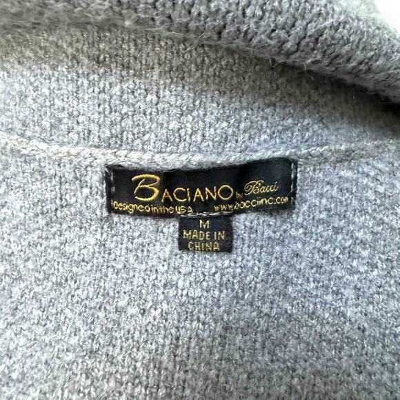 Baciano By Bacci Womens Vest Coat Dress Gray Acrylic Blend Double Breasted M - Picture 10 of 11